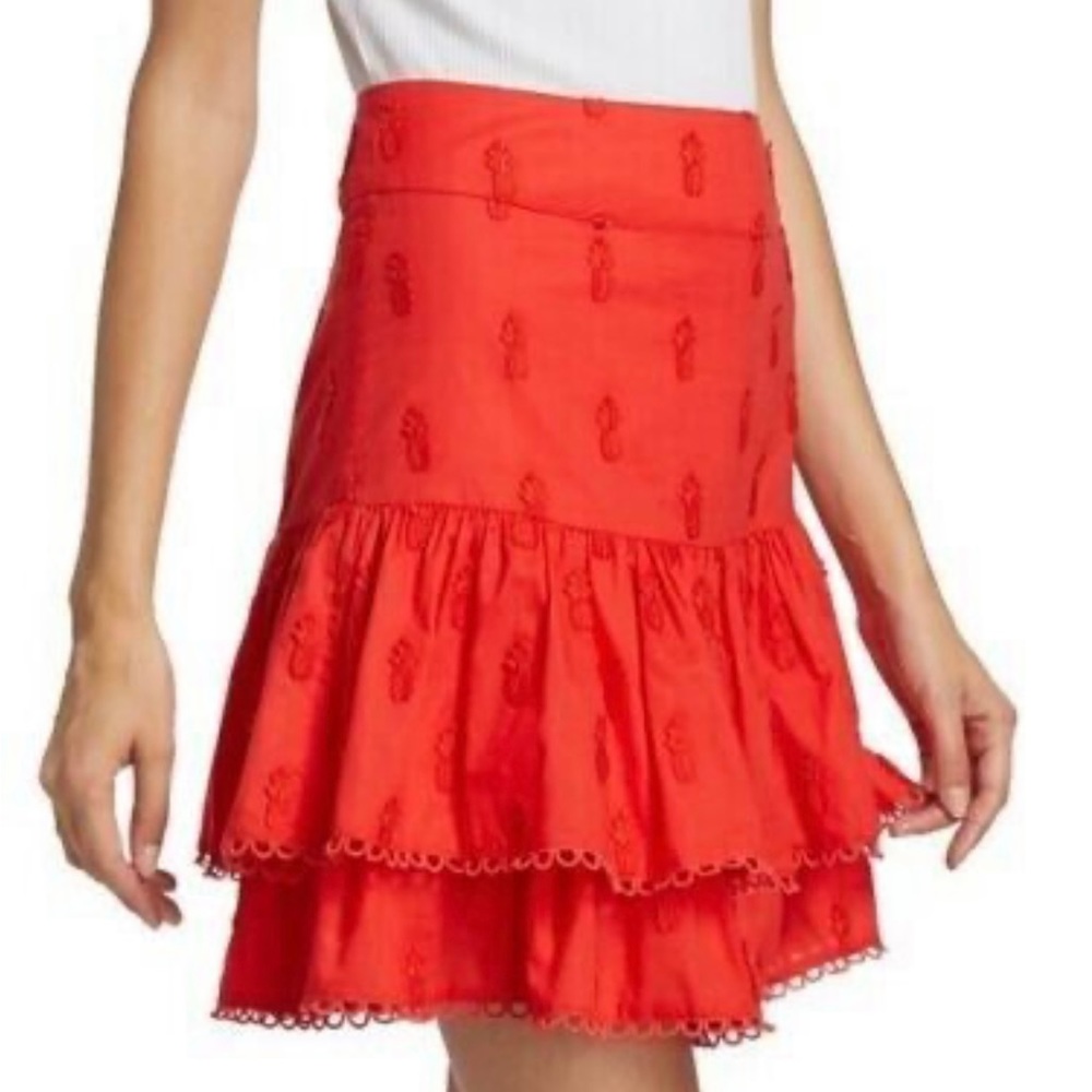 FARM Rio red 3D pineapple skirt